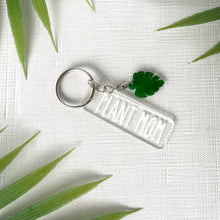 Load image into Gallery viewer, Plant Parent Keychain w/Monstera Leaf Charm (Acrylic)