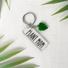Load image into Gallery viewer, Plant Parent Keychain w/Monstera Leaf Charm (Acrylic)