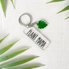 Load image into Gallery viewer, Plant Parent Keychain w/Monstera Leaf Charm (Acrylic)