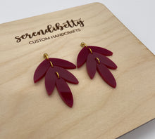 Load image into Gallery viewer, Tiered Statement Stud Earrings - Red Wine (Acrylic)