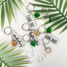 Load image into Gallery viewer, Plant Parent Keychain w/Monstera Leaf Charm (Acrylic)