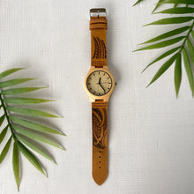 Load image into Gallery viewer, Tribal Engraved Wood Watch - Maple