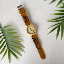 Load image into Gallery viewer, Tribal Engraved Wood Watch - Maple
