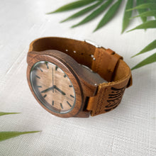 Load image into Gallery viewer, Tribal Engraved Wood Watch - Sandalwood