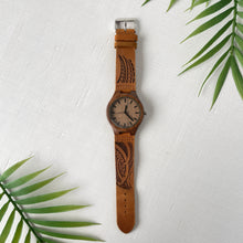 Load image into Gallery viewer, Tribal Engraved Wood Watch - Sandalwood
