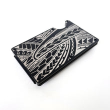 Load image into Gallery viewer, Full Tribal Engraved Metal Wallet - Black