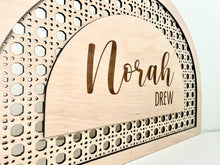 Load image into Gallery viewer, Rattan Half-Circle Name Sign