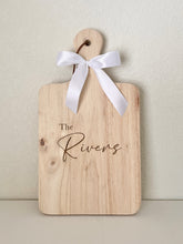 Load image into Gallery viewer, Custom Engraved Rubberwood Charcuterie Board w/Handle