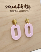 Load image into Gallery viewer, Oval Statement Stud Earrings - Pink (Acrylic)