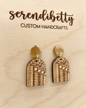 Load image into Gallery viewer, Domed Tribal Stud Earrings (Wood)