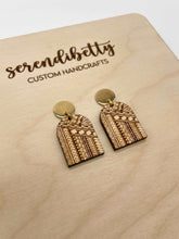 Load image into Gallery viewer, Domed Tribal Stud Earrings (Wood)