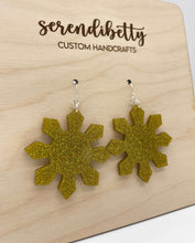 Load image into Gallery viewer, Oversized Glitter Philippines Sun Earrings (Acrylic)