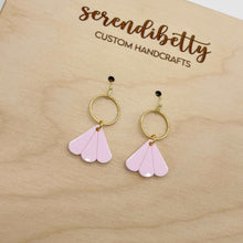 Load image into Gallery viewer, Mini Fan Charm Earrings - Pink (Acrylic)