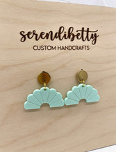 Load image into Gallery viewer, Fan Statement Stud Earrings - Mint (Acrylic)
