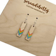 Load image into Gallery viewer, Hand-painted Rainbow Bar Earrings (Wood)