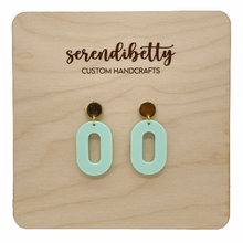 Load image into Gallery viewer, Oval Statement Stud Earrings - Mint (Acrylic)