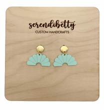 Load image into Gallery viewer, Fan Statement Stud Earrings - Mint (Acrylic)