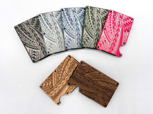 Load image into Gallery viewer, Full Tribal Engraved Metal Wallet - Blue Mist