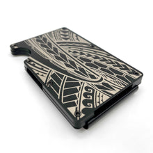 Load image into Gallery viewer, Full Tribal Engraved Metal Wallet - Black