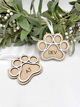 Load image into Gallery viewer, Personalized Paw Print Ornament (Cat)