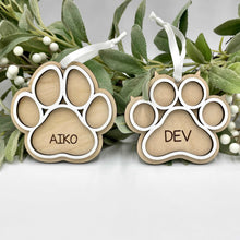 Load image into Gallery viewer, Personalized Paw Print Ornament (Cat)
