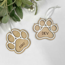 Load image into Gallery viewer, Personalized Paw Print Ornament (Cat)