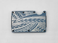 Load image into Gallery viewer, Full Tribal Engraved Metal Wallet - Blue Mist