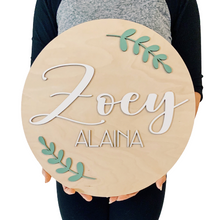 Load image into Gallery viewer, Simple Greenery Name Sign