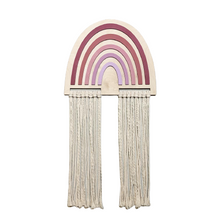 Load image into Gallery viewer, Wooden Rainbow with Macrame (Pinks)