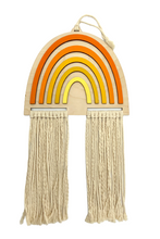 Load image into Gallery viewer, Wooden Rainbow with Macrame (Orange & Yellow)