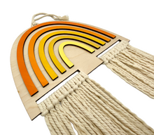 Load image into Gallery viewer, Wooden Rainbow with Macrame (Orange & Yellow)