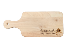 Load image into Gallery viewer, Custom Engraved Rubberwood Charcuterie Board w/Handle