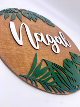 Load image into Gallery viewer, Tropical Leaves Name Sign