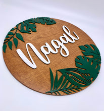 Load image into Gallery viewer, Tropical Leaves Name Sign