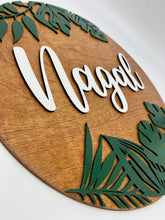 Load image into Gallery viewer, Tropical Leaves Name Sign