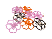 Load image into Gallery viewer, Hibiscus Earrings - Orange (Acrylic)