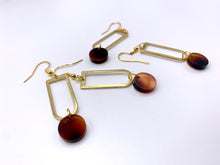 Load image into Gallery viewer, Round Charm Earrings - Tortoise Shell