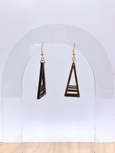 Load image into Gallery viewer, Layered Triangle Geometric Earrings (Walnut Hardwood)