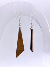 Load image into Gallery viewer, Slanted Triangle Geometric Earrings (Walnut Hardwood)