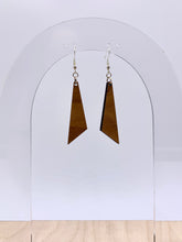 Load image into Gallery viewer, Slanted Triangle Geometric Earrings (Walnut Hardwood)