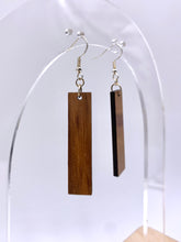 Load image into Gallery viewer, Solid Bar Earrings (Walnut Hardwood)