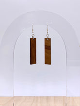 Load image into Gallery viewer, Solid Bar Earrings (Walnut Hardwood)