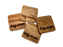 Load image into Gallery viewer, 3.5" BAY AREA Cities Acacia Wood Coasters (Square, Set of 4)