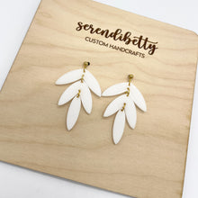 Load image into Gallery viewer, Tiered Statement Stud Earrings - White (Acrylic)