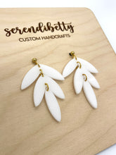 Load image into Gallery viewer, Tiered Statement Stud Earrings - White (Acrylic)
