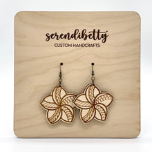 Load image into Gallery viewer, Plumeria Tribal Earrings (Wood)