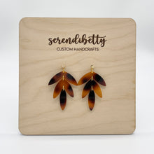 Load image into Gallery viewer, Tiered Statement Stud Earrings - Tortoise Shell (Acrylic)