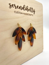Load image into Gallery viewer, Tiered Statement Stud Earrings - Tortoise Shell (Acrylic)