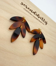 Load image into Gallery viewer, Tiered Statement Stud Earrings - Tortoise Shell (Acrylic)