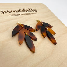 Load image into Gallery viewer, Tiered Statement Stud Earrings - Tortoise Shell (Acrylic)